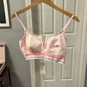 Cupshe Pink V-Wire Bikini Top & Purple High-Rise Bottoms Set size medium